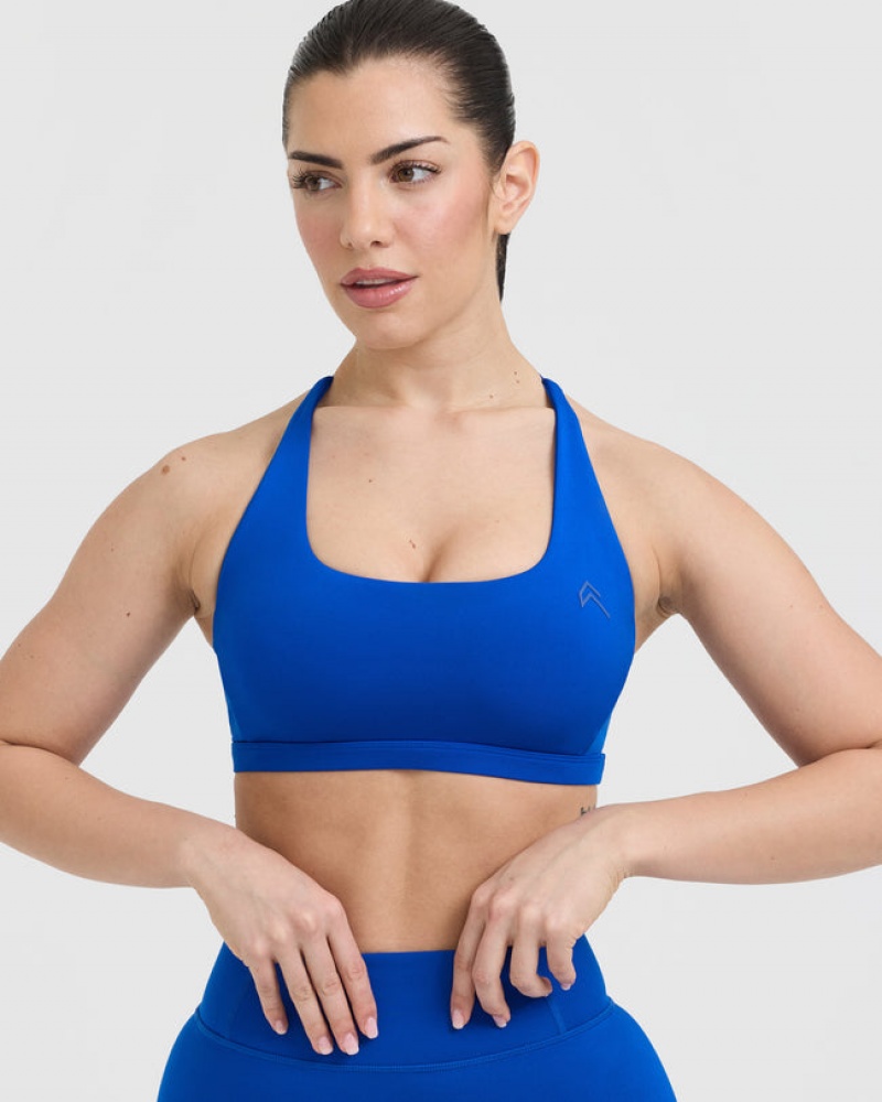 Oner Active Timeless Square Neck Sports Bras Dyb Blå | 864-UAYCTS