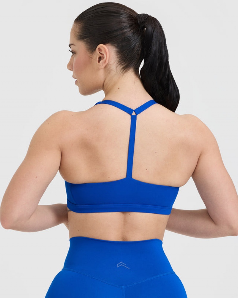 Oner Active Timeless Square Neck Sports Bras Dyb Blå | 864-UAYCTS