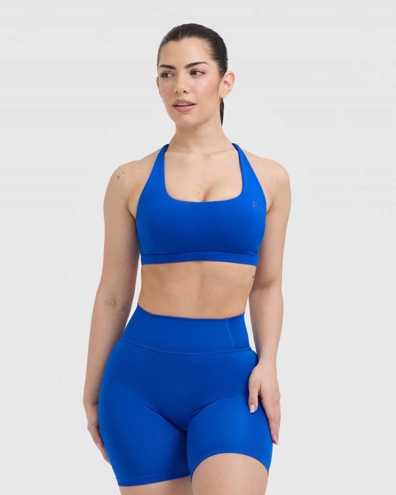 Oner Active Timeless Square Neck Sports Bras Dyb Blå | 864-UAYCTS