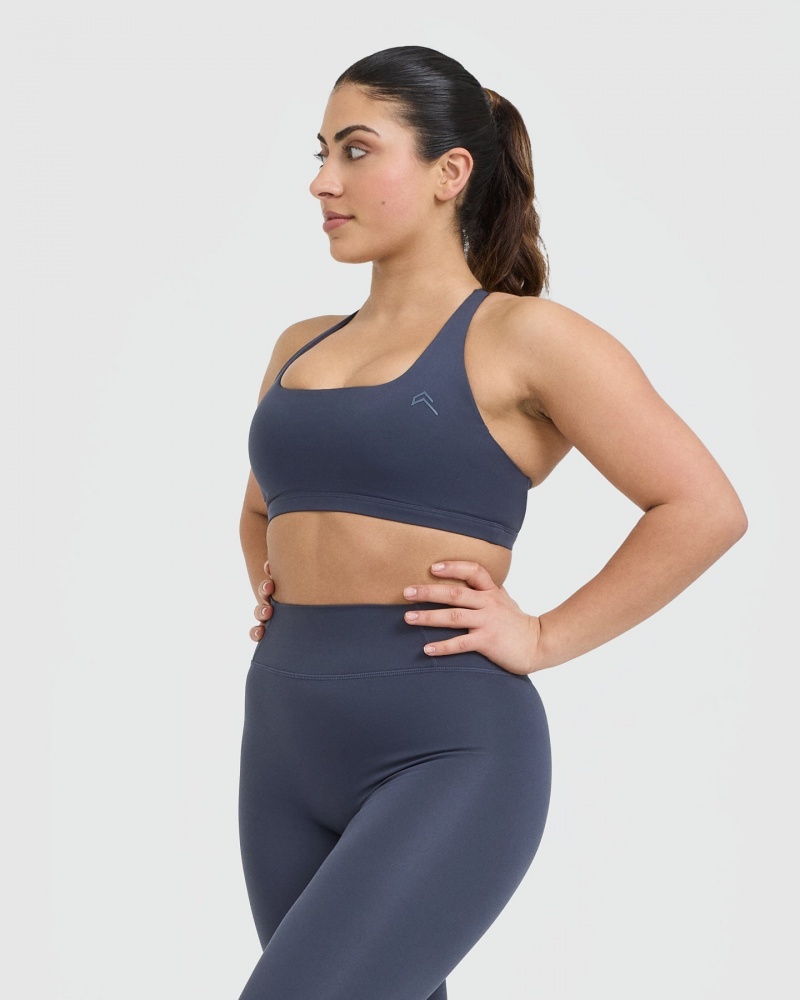 Oner Active Timeless Square Neck Sports Bras Blå | 179-HRWVUO