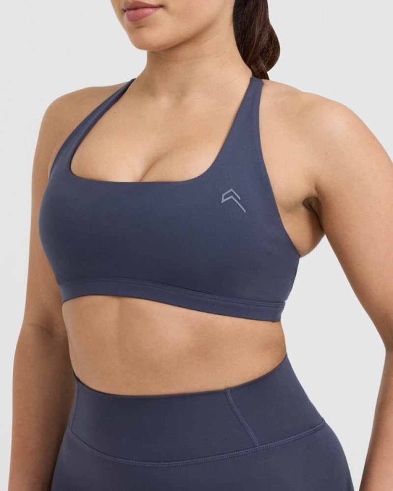 Oner Active Timeless Square Neck Sports Bras Blå | 179-HRWVUO