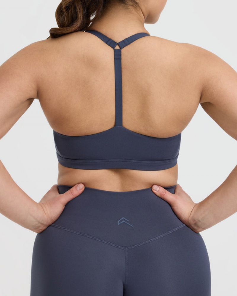 Oner Active Timeless Square Neck Sports Bras Blå | 179-HRWVUO