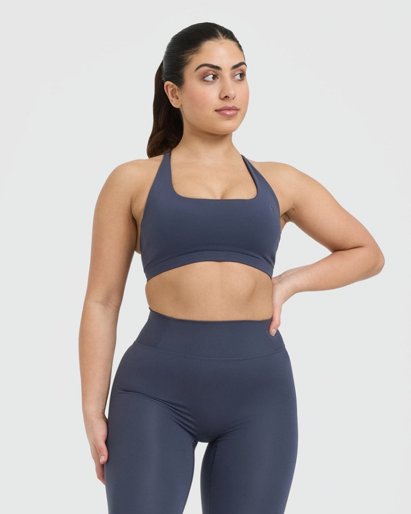 Oner Active Timeless Square Neck Sports Bras Blå | 179-HRWVUO