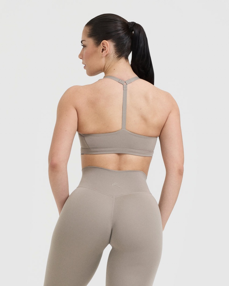 Oner Active Timeless Square Neck Sports Bras Grå | 491-IFAGKB