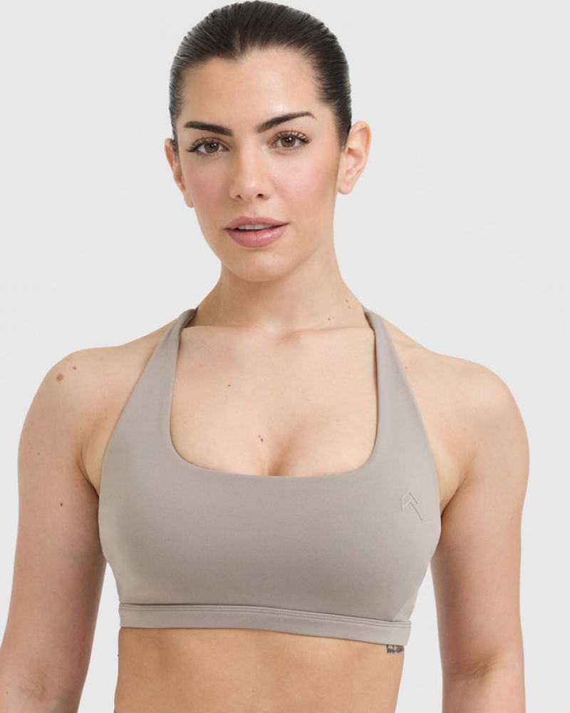 Oner Active Timeless Square Neck Sports Bras Grå | 491-IFAGKB