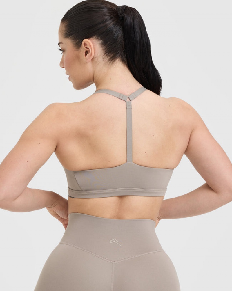 Oner Active Timeless Square Neck Sports Bras Grå | 491-IFAGKB