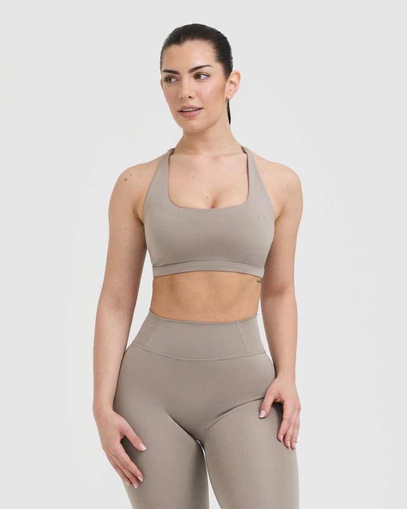 Oner Active Timeless Square Neck Sports Bras Grå | 491-IFAGKB