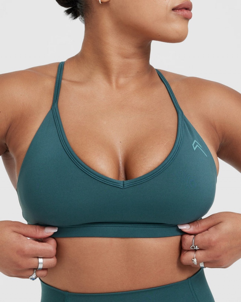 Oner Active Timeless Strappy Bralette Sports Bras Blå Turkis | 480-BRNEKZ