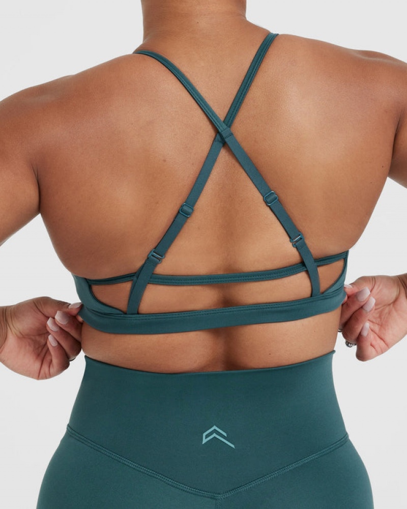 Oner Active Timeless Strappy Bralette Sports Bras Blå Turkis | 480-BRNEKZ