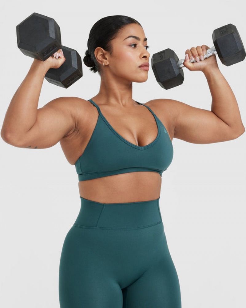 Oner Active Timeless Strappy Bralette Sports Bras Blå Turkis | 480-BRNEKZ