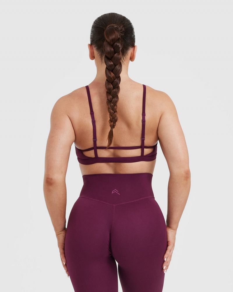 Oner Active Timeless Strappy Bralette Sports Bras Bordeaux | 802-QFAXRG