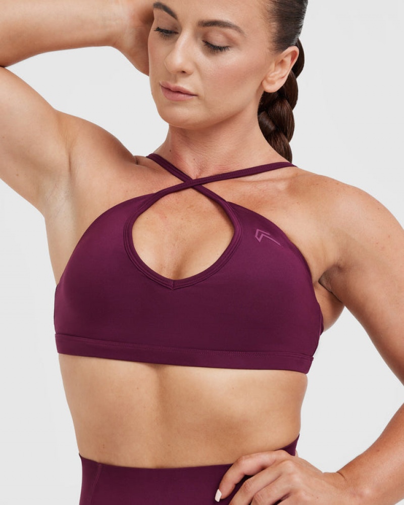 Oner Active Timeless Strappy Bralette Sports Bras Bordeaux | 802-QFAXRG