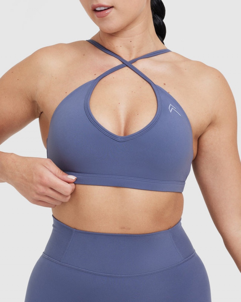 Oner Active Timeless Strappy Bralette Sports Bras Blå | 491-VZQYXE