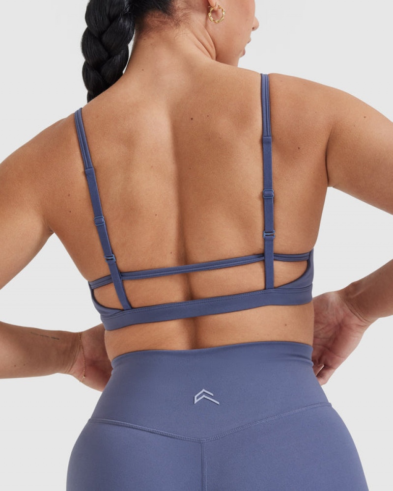 Oner Active Timeless Strappy Bralette Sports Bras Blå | 491-VZQYXE