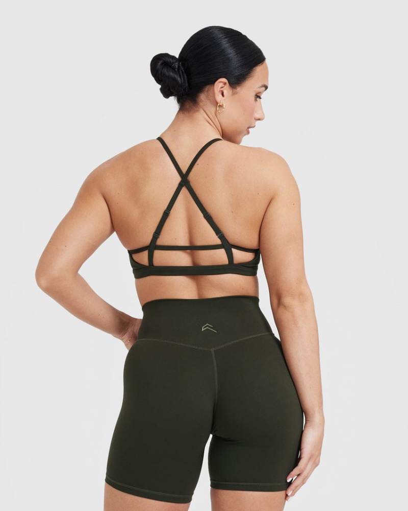 Oner Active Timeless Strappy Bralette Sports Bras Khaki | 257-XIZLJR