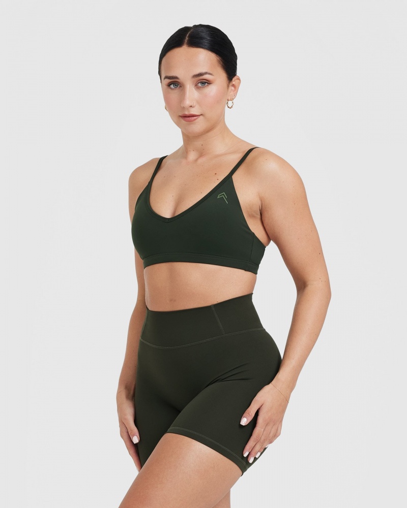 Oner Active Timeless Strappy Bralette Sports Bras Khaki | 257-XIZLJR