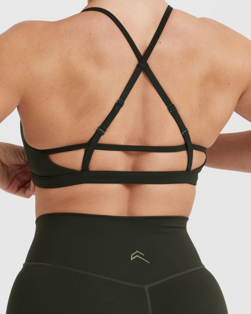 Oner Active Timeless Strappy Bralette Sports Bras Khaki | 257-XIZLJR