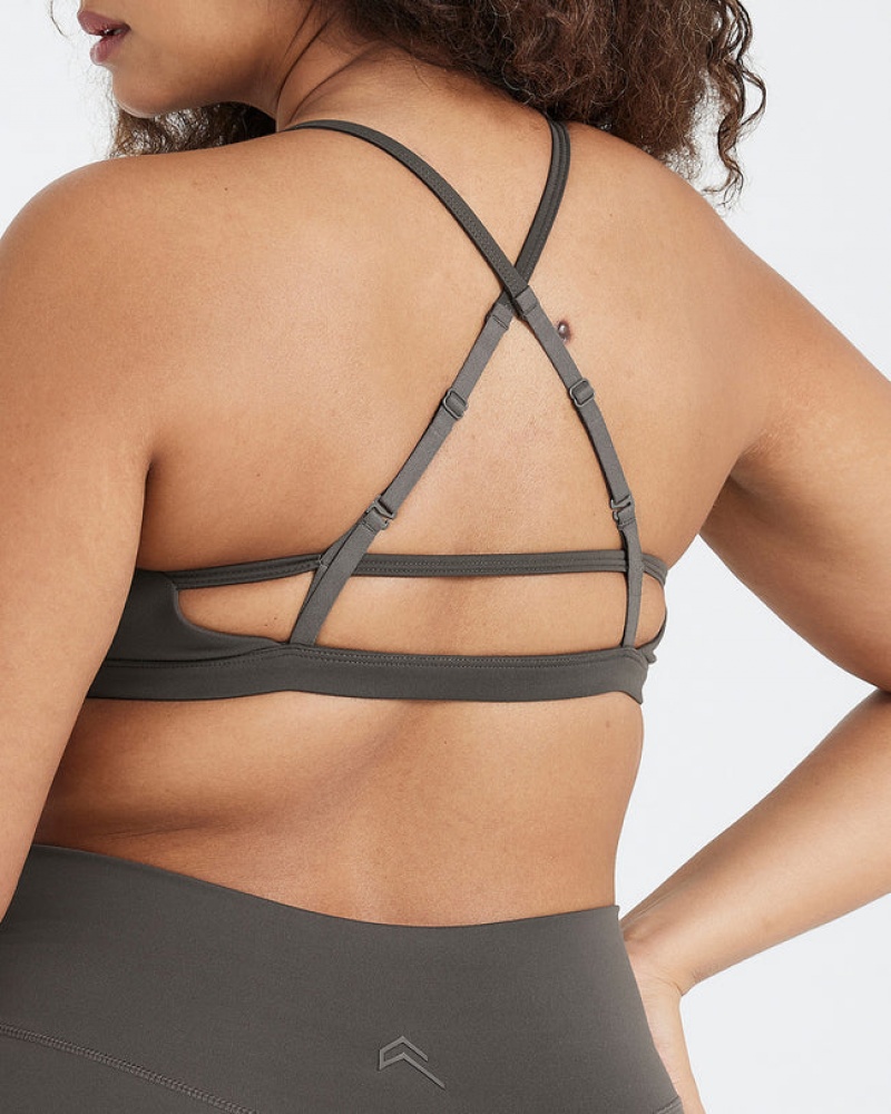 Oner Active Timeless Strappy Bralette Sports Bras Dyb Grå Brune | 287-GHPMOX