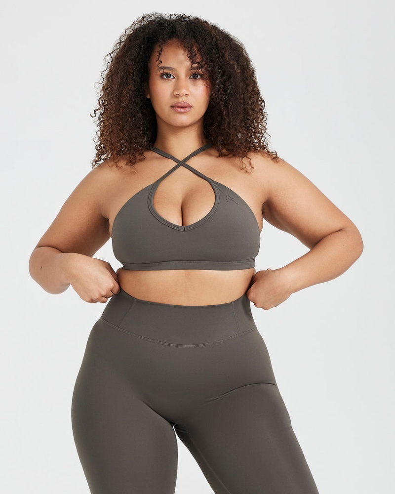 Oner Active Timeless Strappy Bralette Sports Bras Dyb Grå Brune | 287-GHPMOX