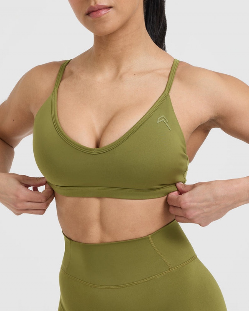 Oner Active Timeless Strappy Bralette Sports Bras Olivengrøn Grøn | 038-BNLSCR