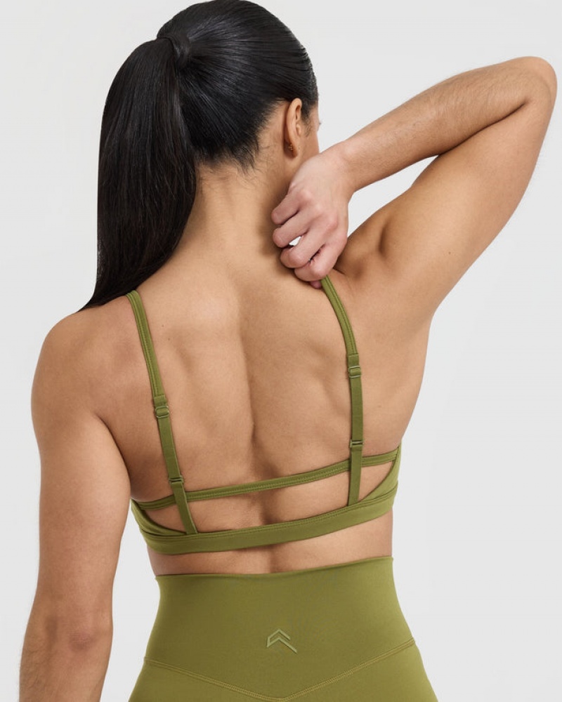 Oner Active Timeless Strappy Bralette Sports Bras Olivengrøn Grøn | 038-BNLSCR