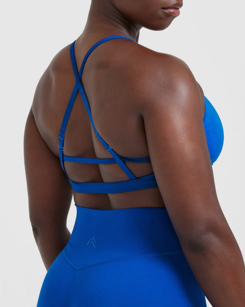 Oner Active Timeless Strappy Bralette Sports Bras Dyb Blå | 920-TKAGHX