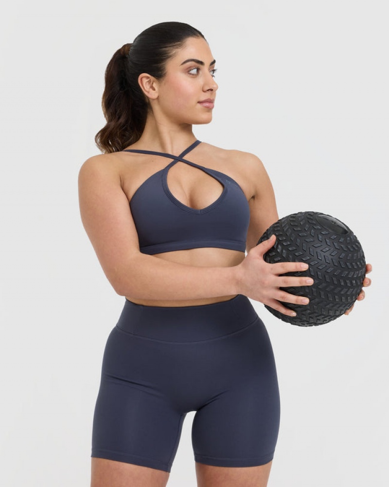 Oner Active Timeless Strappy Bralette Sports Bras Blå | 367-RQNOMW