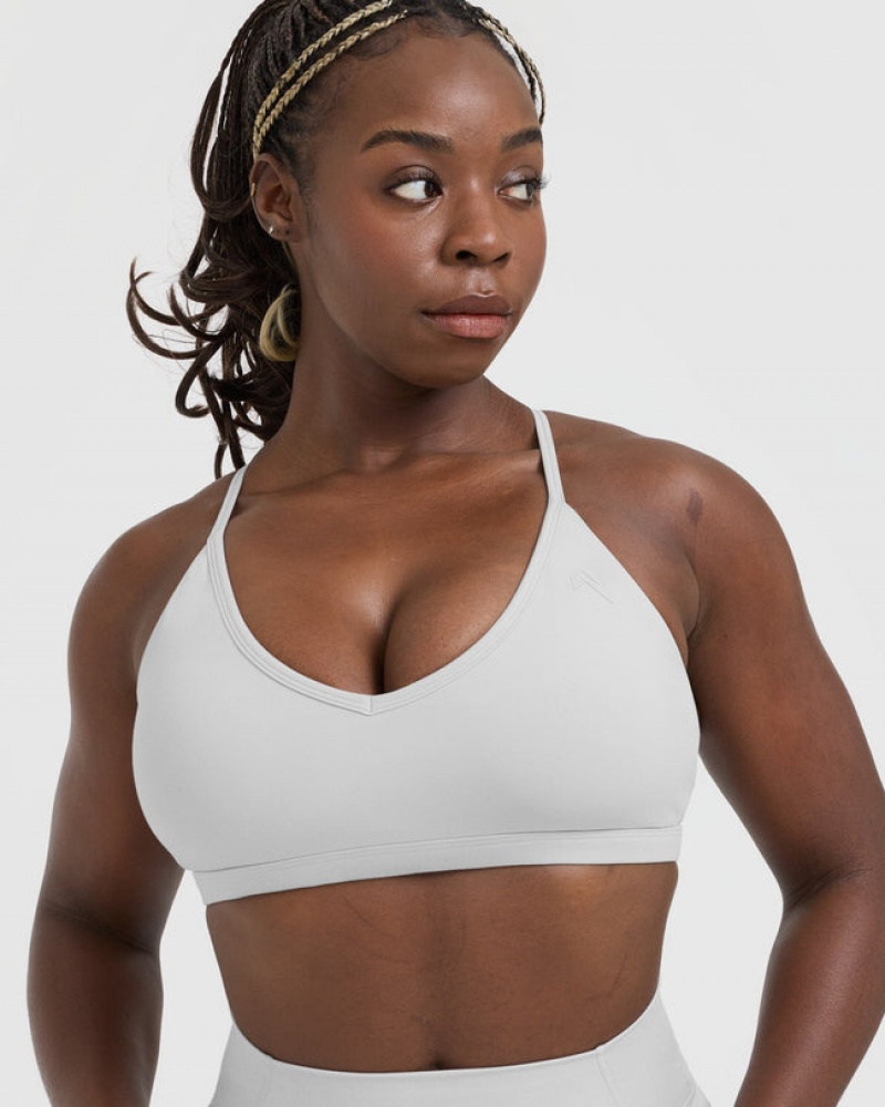 Oner Active Timeless Strappy Bralette Sports Bras Lysegrå | 609-JRZTME