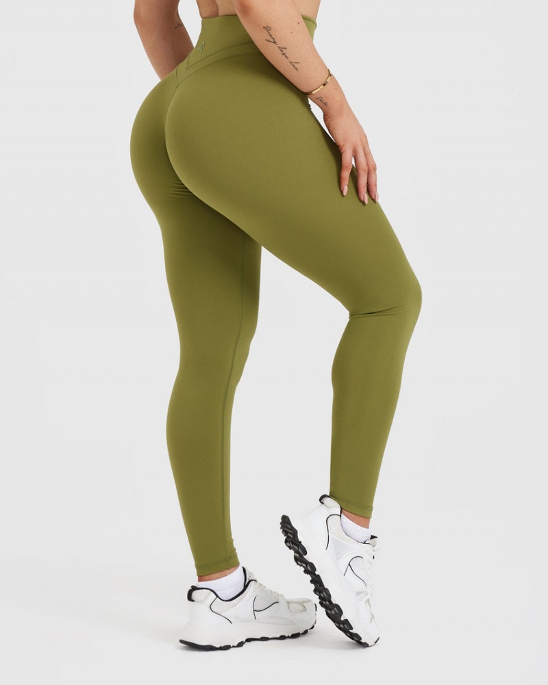 Oner Active Unified High Waisted Leggings Olivengrøn Grøn | 214-MSELNB