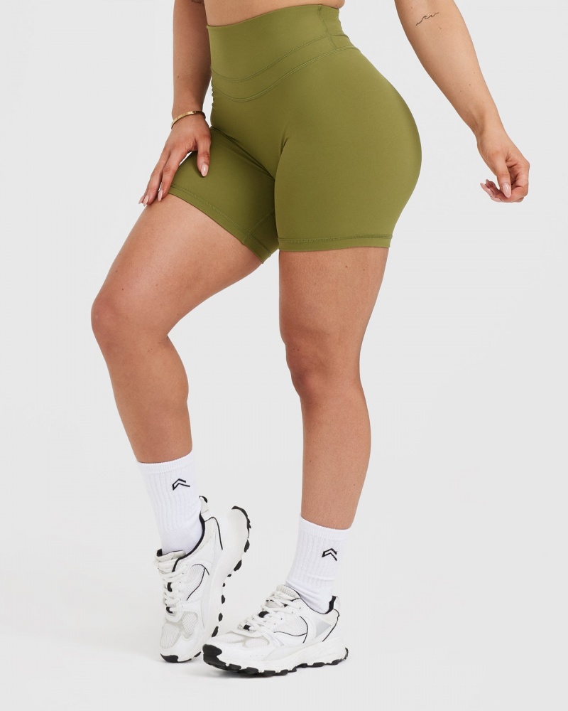 Oner Active Unified High Waisted Shorts Olivengrøn Grøn | 821-MAEYSK