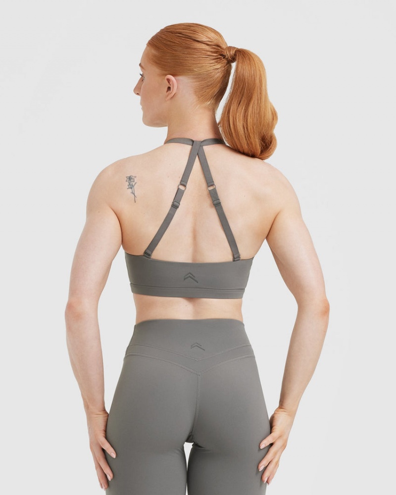 Oner Active Unified Twist Sports Bras Grå | 728-MCXWJK