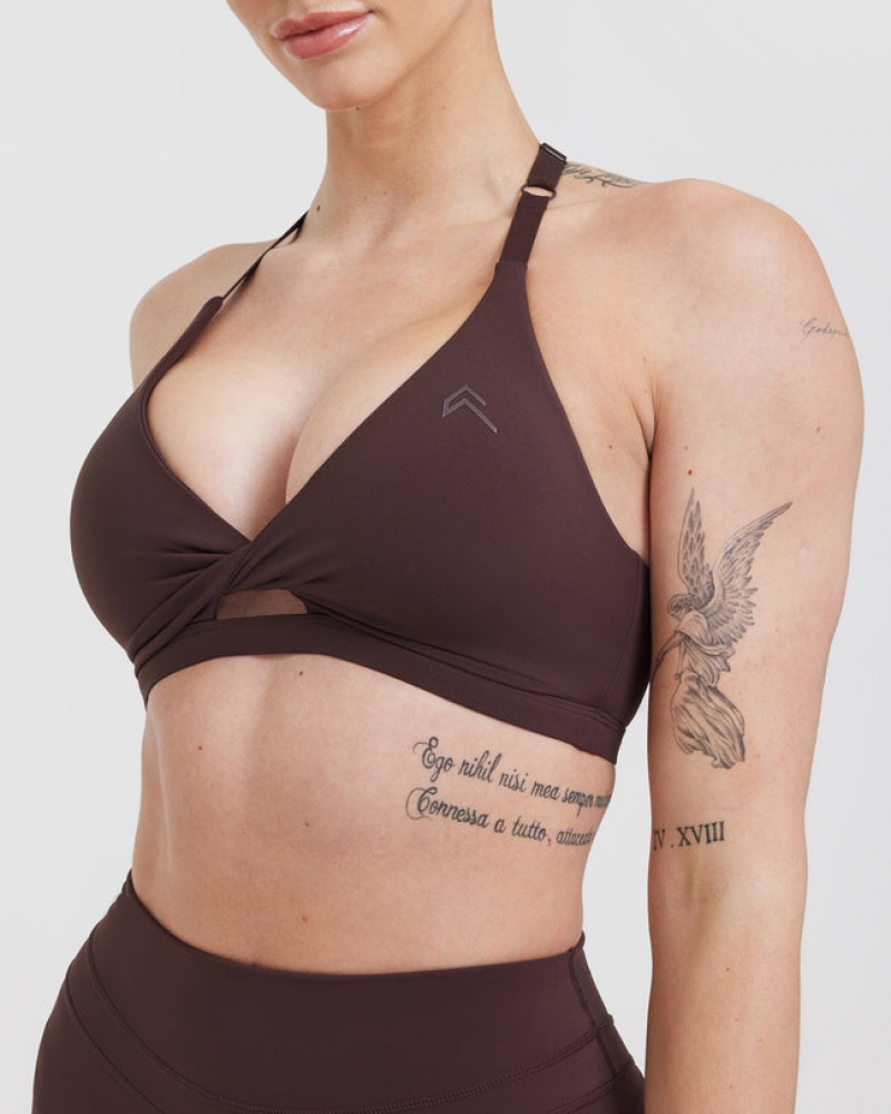 Oner Active Unified Twist Sports Bras Lilla Brune | 542-JBMGDQ