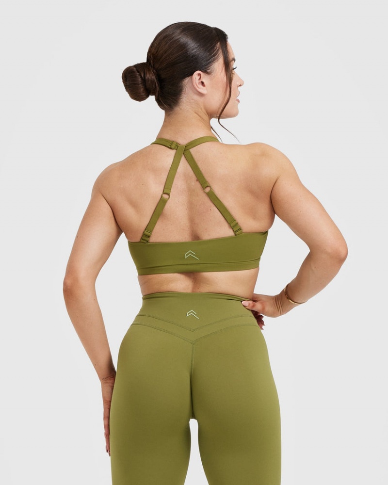 Oner Active Unified Twist Sports Bras Olivengrøn Grøn | 768-KDRNFX