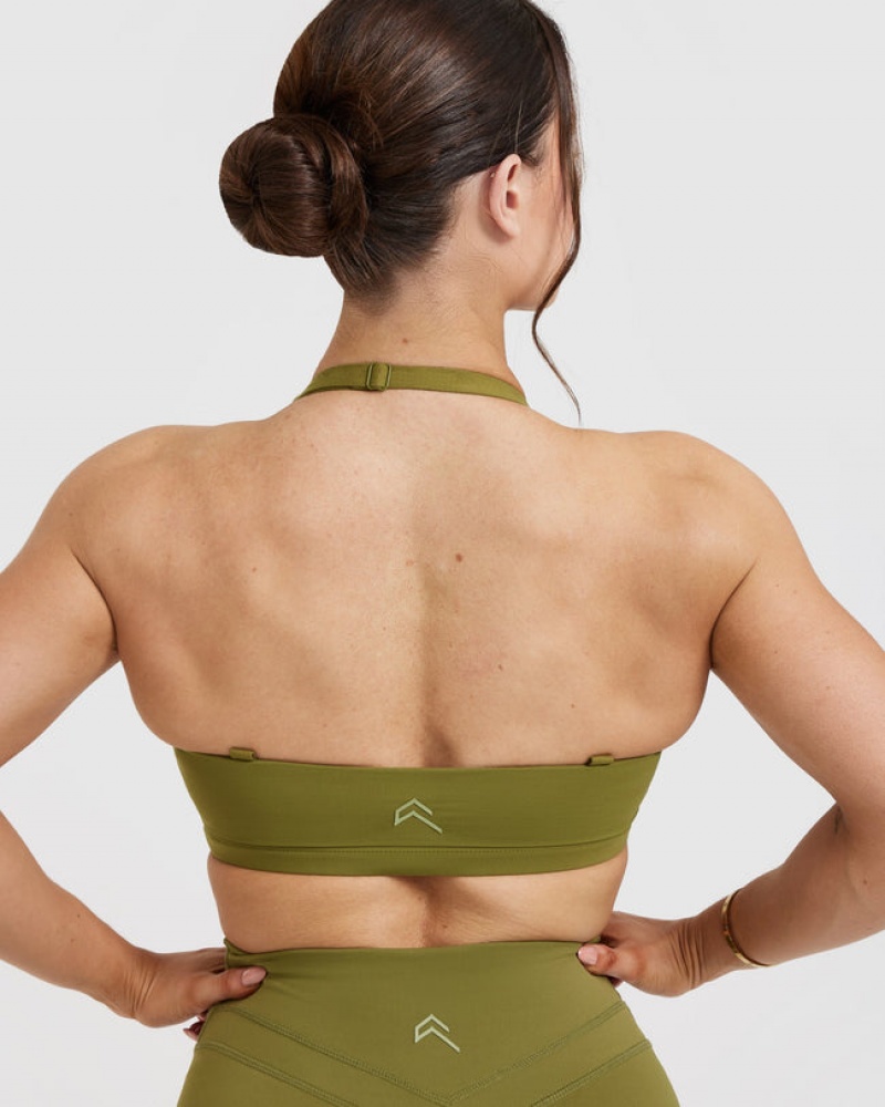 Oner Active Unified Twist Sports Bras Olivengrøn Grøn | 768-KDRNFX